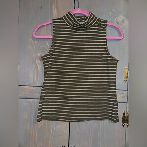 Pink Rose Olive/white Knit Top